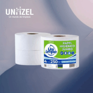 Papel Higiénico Jumbo Unilimpio 2 H 250m X 4 Rollos